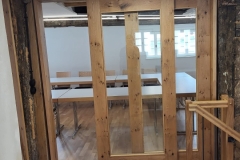Glasschiebetür mit Eichenrahmen